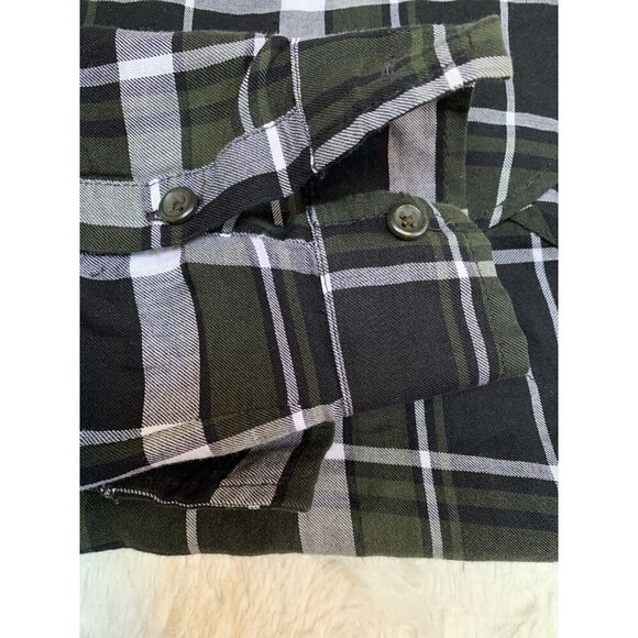 Athleta Womens Plaid Black Green Shirt Long Sleeve Top Blouse XS X-Small - Picture 9 of 10